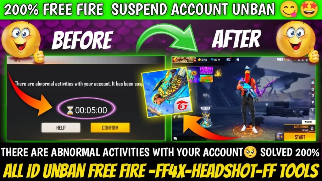 free fire account unban